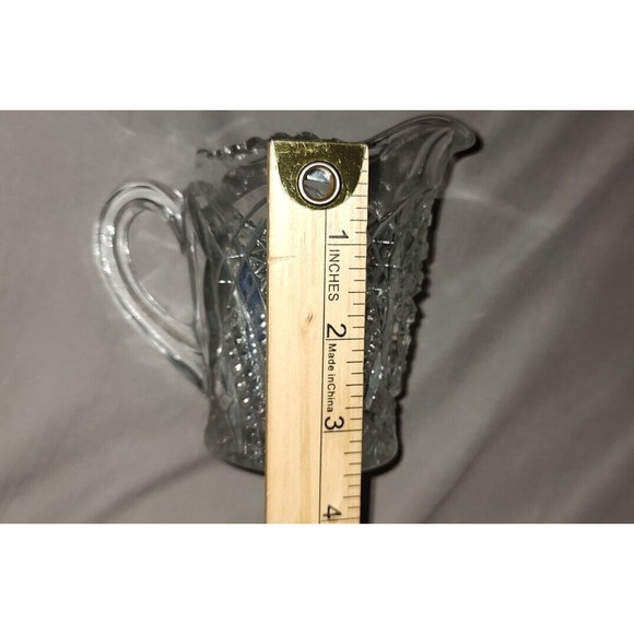 Sugar and Creamer Lot, Vintage Clear Cut Glass - Picture 12 of 12